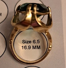 Vintage Vargas Cocktail Ring Necklace Set 18 KT H.G.E. Emerald Green Gold