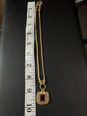 Vintage acrylic plastic stone chunky chain Necklace fashion 9 3/4″
