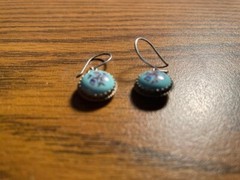 Vintage Russian Enamel Rostov Finift Filigree Round Earrings 1988