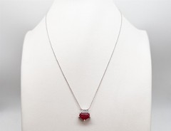 NEW $15,000 3.54ct FANCY CUT GIA NO HEAT RUBY VS G Diamond Platinum Necklace 5g