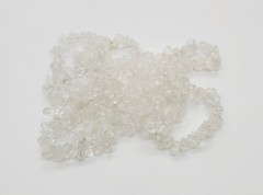 Chip Stone Necklace Transparent Clear Polished stone Vintage 32 in