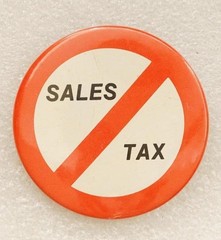 Vintage Statement Pinback Button Political Protest No Sales Tax
