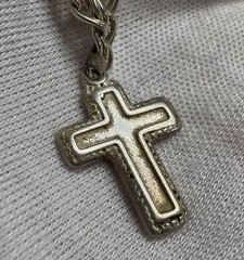 Vintage Sterling Silver Charm Bracelet with (5) Crosses 7” Long Look