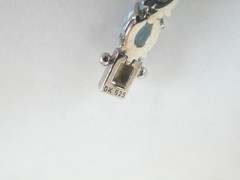 Sterling Silver 925 Natural Heated Blue Topaz Tennis Line Bracelet 7.5″