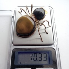 Vintage Spider Brooch Amber Color Resin. Made in the USSR