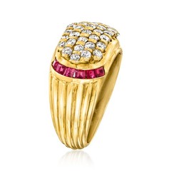 Vint Diamond & Ruby Rng in 18k Gold Size 7