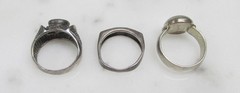 Misc. Lot of 3 Women’s Sterling Silver Rings w/ Stones ~ 14g ~ 5-F458