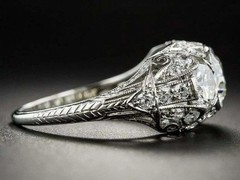 2.95Ct Art Deco Style Lab Created Diamond Anniversary 14K White Gold Finish Ring
