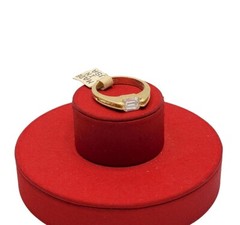 Vtg Sz 7 Ring Sm Clear Cubic Zirconia 18KGE Stackable Fashion Jewelry StyS3