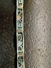Mexican Sterling Silver Taxco 7 1/2 Inche Bracelet With Genuine Malachite Inlay.