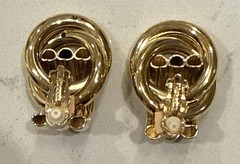 Vintage Givenchy Paris New York gold-tone Love Knot clip-on earrings