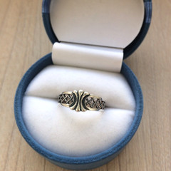 Vintage Silver Jewelry Ring Crocheted Pattern 925 Soviet Star Marked