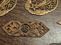 Lot Of 20 Mixed Fancy Pcs France Vintage 60s Brass Stampings Findings Jewelry