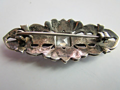 Vintage Argentium 935 Solid Silver MARCASITE RHINESTONE Bar Pin 2″LX7/8″W