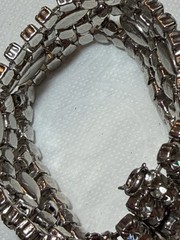 Vintage Weiss Signed Clear Rhinestone Bracelet Marquise Crystal Silver Tone