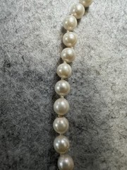 VTG 5.7mm Genuine Cultured Pearl Necklace W Solid 14k Gold Clasp 17” 19.2g *Read