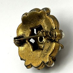 Vintage Brooch Seed Pearl Layered Flower Victorian Revival Mid Century