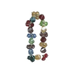 Multi-color Faceted AB Glass Crystal Bead Silver Stretchy Bracelet