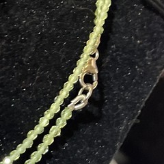 Napier Lime Glass Chips Necklace -36” Marked: N A1 – Silver Plate