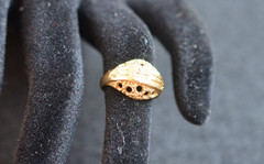 Vintage 14K Solid Gold Two-Tone Child’s Ring Sz 3, Domed Openwork, 2.2g