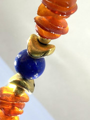 Genuine Natural Amber Stones Cognac Honey Color Beaded Necklace W/Other Stones