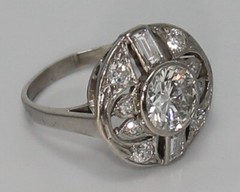 Beautiful Art Deco Vintage Diamond Ring Circa 1935 H Color Size 5.25 APPRAISED