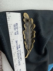 Vintage Tortolani Signed Large Leaf Statement Gold Tone Pin Brooch 3.5 Inches
