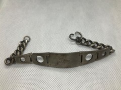 Vtg Curb Chain ID Bracelet MCM MADMEN Sterling Engraved “Tom” 8-1/2″ Patina 39+g