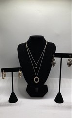 Sterling Silver 925 Jewelry Lot 4pc Cross Circle Necklaces Marcasite 14.5g