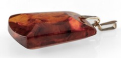 Vintage 875 Silver Baltic Amber Shaped Pendant 9.6 Grams