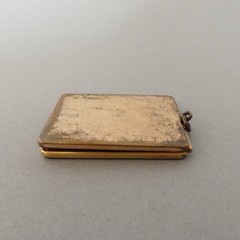 Vintage 20s Art Deco Marathon Rose Gold Tone Rectangular Locket Photo Pocket