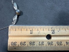 4.10g Vintage Sterling Silver 925 Winged Ball Pendant Chain Necklace 17 in M