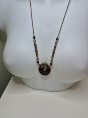Vtg PIDIDDLY LINKS necklace Art Nouveau Victorian woman style pendant Signed