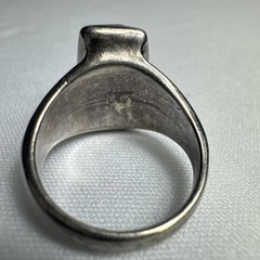 Unmarked Sterling Silver and Gold Plated Ridged Ring 17 mm Size 7