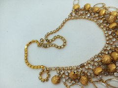 VINTAGE JULIANA? GOLD TONE WATERFALL NECKLACE BRACELET DEMI PARURE