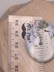 Ceramic Christmas Holiday Snowman Brooch Pin