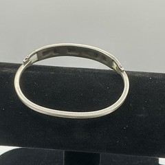 CT034 ALPACA Taxco Mexico Set 2 Silver Alloy Enamel Bracelets Mother Of Pearl