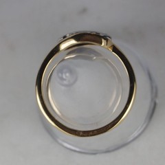 14Kt Gold Two Tone Finish Lab Created Diamond Art Deco 925 Sterling Silver Ring