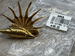 MMA USA Gold Plated Shell Pendant Brooch New/Unused ,Orig $55
