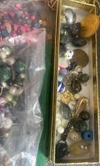 Vintage Jewelry Making Beads Lot Metal Plastic Pearls Pink Wood Miscellaneous