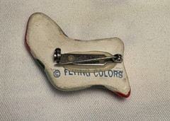 Flying Colors Christmas Stocking Brooch Pin