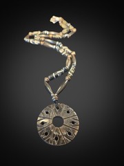 Vintage Tribal Boho Horn Necklace Ethnic Boho Carved Statement