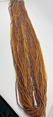 VTG 40 Strand Gold Glass Seed Beads 38″ Long Opera Length Necklace Barrel Clasp