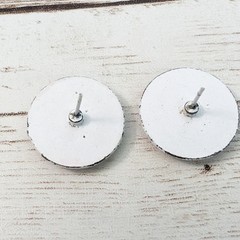 Vintage Earrings For Pierced Ears – Red & White Circle – Poor Condition