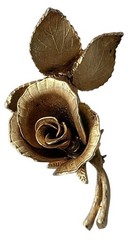 Vintage Coro Rose Brooch Gold Tone Floral Pin Mid Century Signed Gold Plated