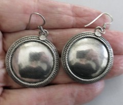 STERLING DANGLE EARRINGS, 1 3/4 by 1 1/8 INCHES, 14 GRAMS