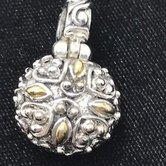 Vintage Renaissance Revival 2-Tone Black Onyx Cubic Zirconia Pendant
