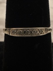 Antique Art Deco 14k White Gold Diamond Band Ring