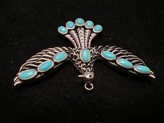 Southwest Style JTV™ Sleeping Beauty Turquoise Rhodium Over Silver Eagle *READ**