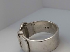 Vintage Sterling Silver Belt Buckle Ring 925 Adjustable Statement Ring
